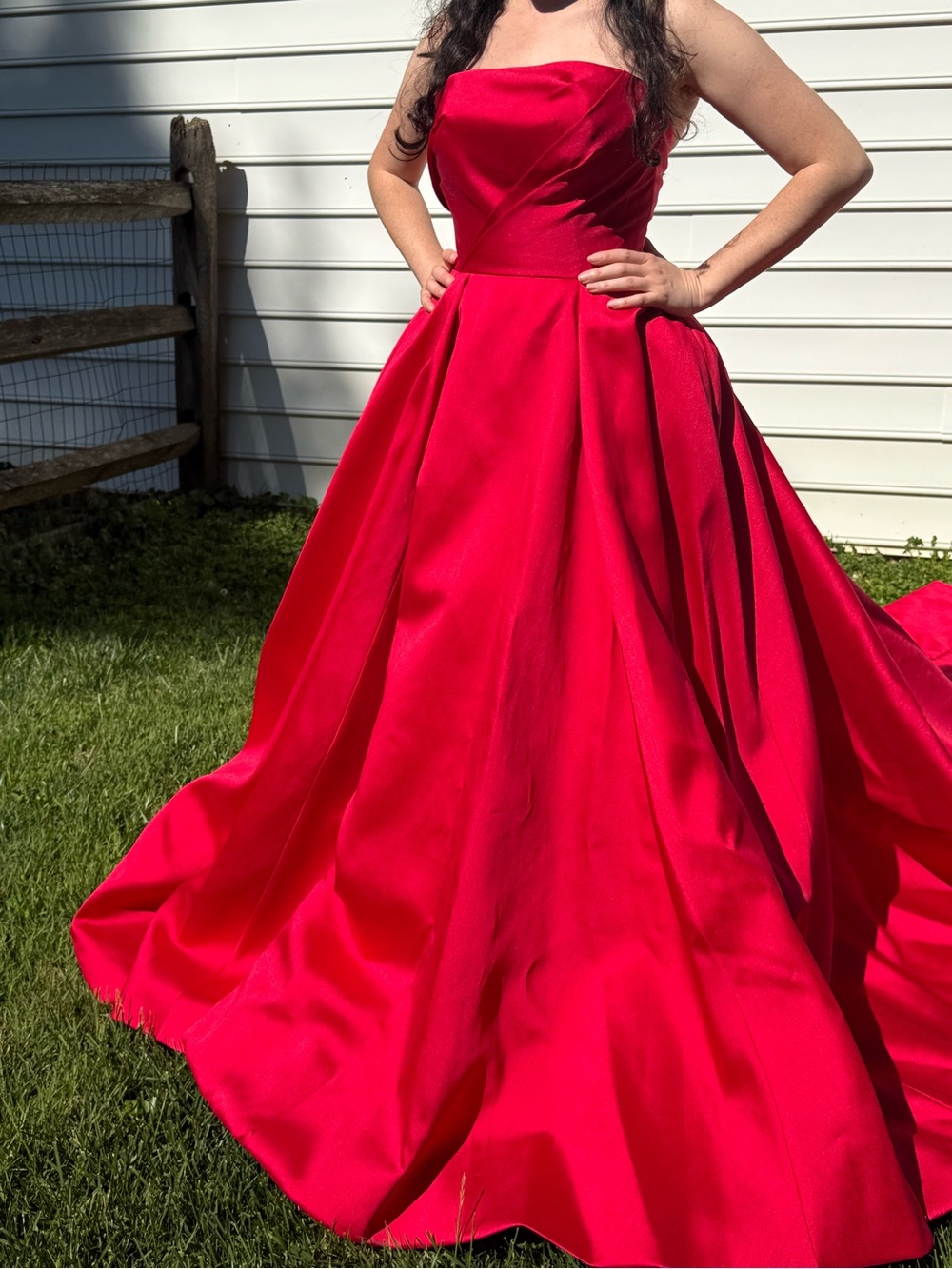 Red Strapless Red Dress - Maggie Sottero Alera